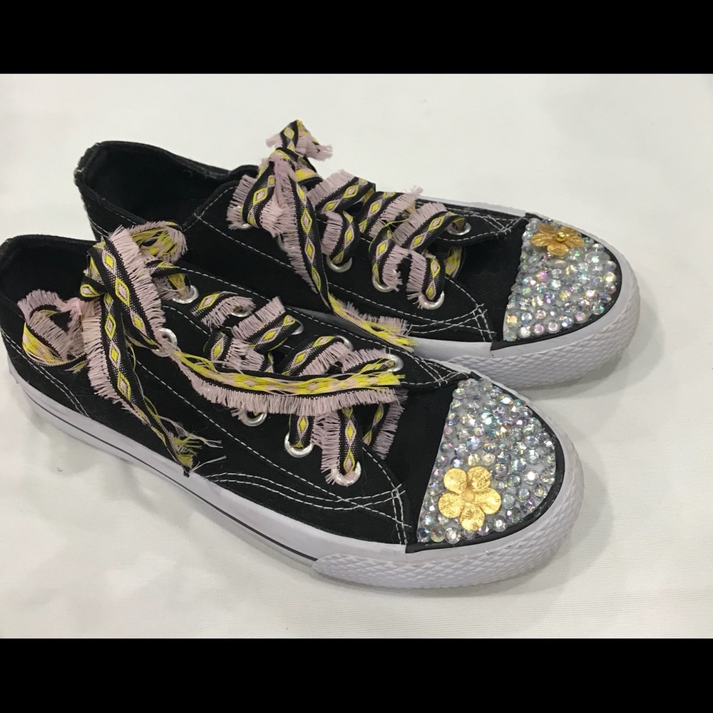 Black Custom AirWalk Blinged Sneakers - Used